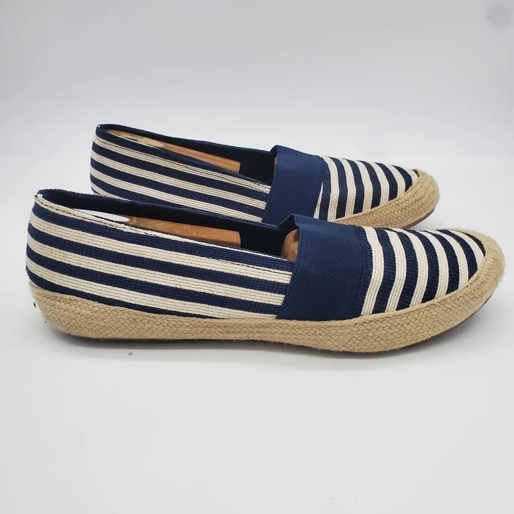 Mia Fabbiolla Striped  Espadrilles Slip-on Shoes Navy Women's 9.5 Shoes
